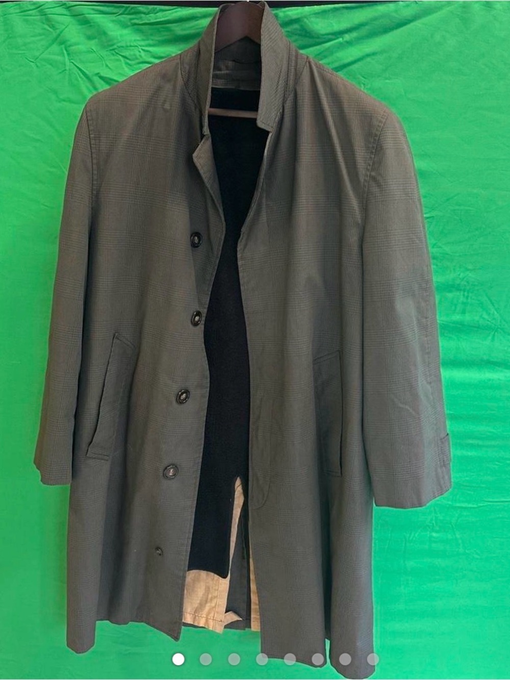 Men's Classic Button-Front Overcoat in Dark Gray